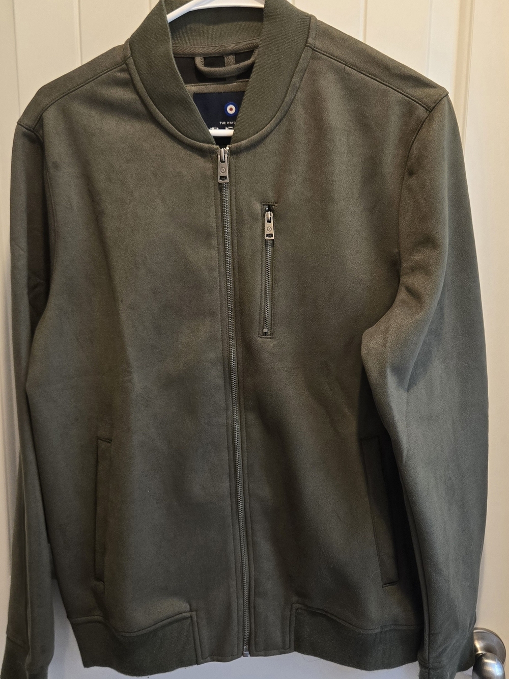 Ben Sherman Olive Green Zip-Up Bomber Sweater